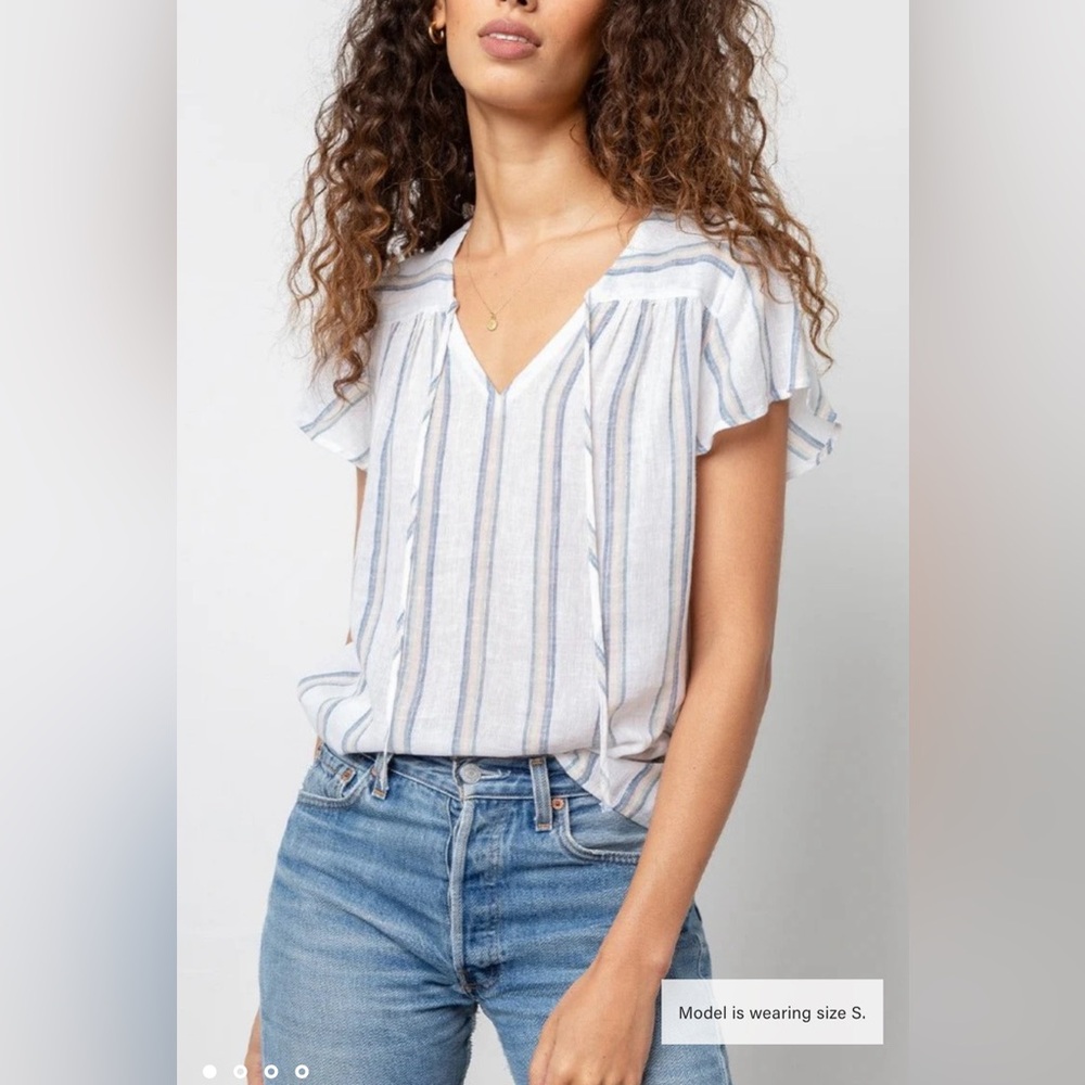 Rails Linen Blend Vera Top in‎ Ryland Stripe sz SMALL